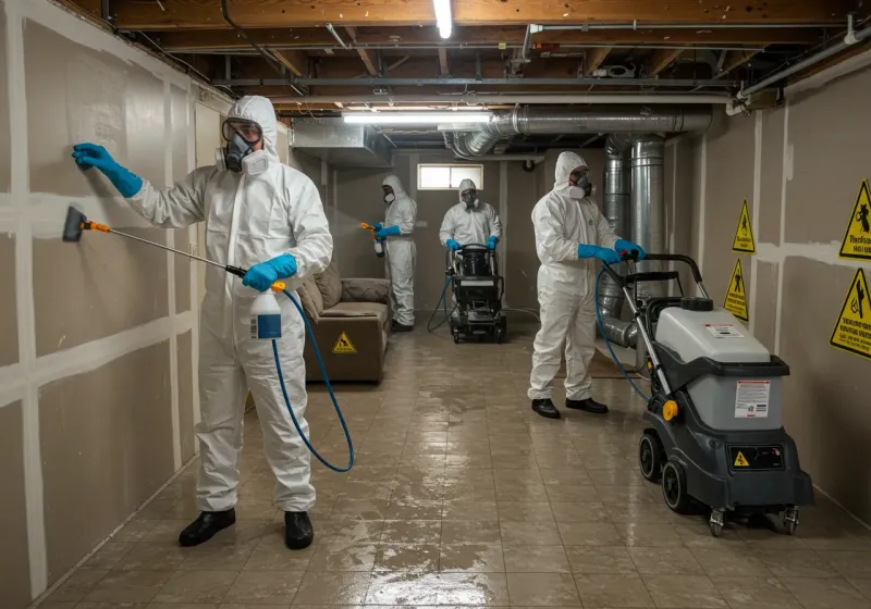 Basement Moisture Removal and Structural Drying process in Orange County, NY